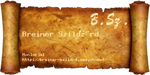 Breiner Szilárd névjegykártya