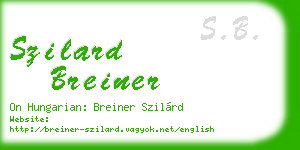 szilard breiner business card